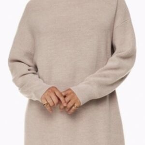 Aritzia Babaton Maclean Merino Wool Heather Birch Sweater Dress Large $149+